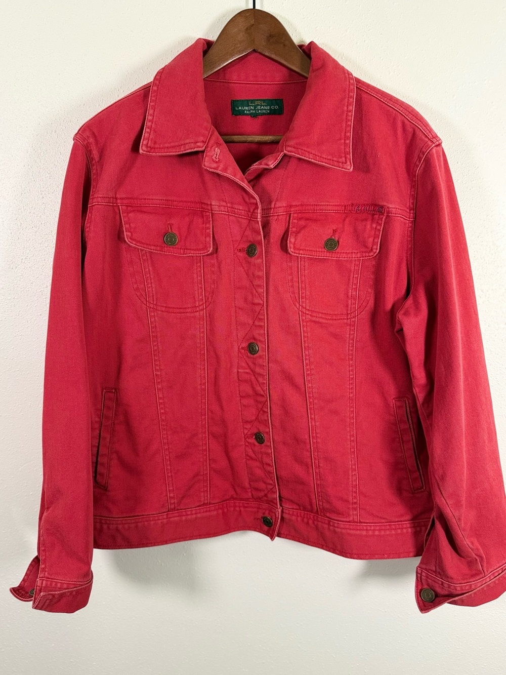 Vintage Ralph Lauren Lauren Jeans Co Red Denim Jacket XL Y2K